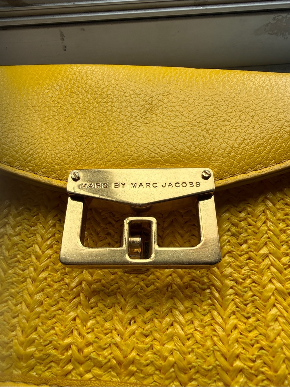 Marc by Marc Jacobs Yellow Woven Leather Crossbody with Gold Hardware - Picture 10 of 14